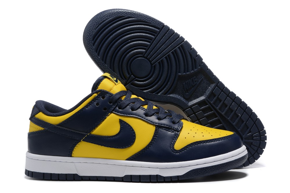 Men's Dunk Low Navy Yellow Shoes 0231